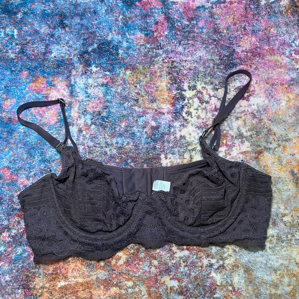 Aerie Brown Baloncette Structured Bra with Adjustable Straps 34B